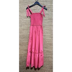 Sunday Up Pink Ally Solid Tie Strap Midi dress Size Small